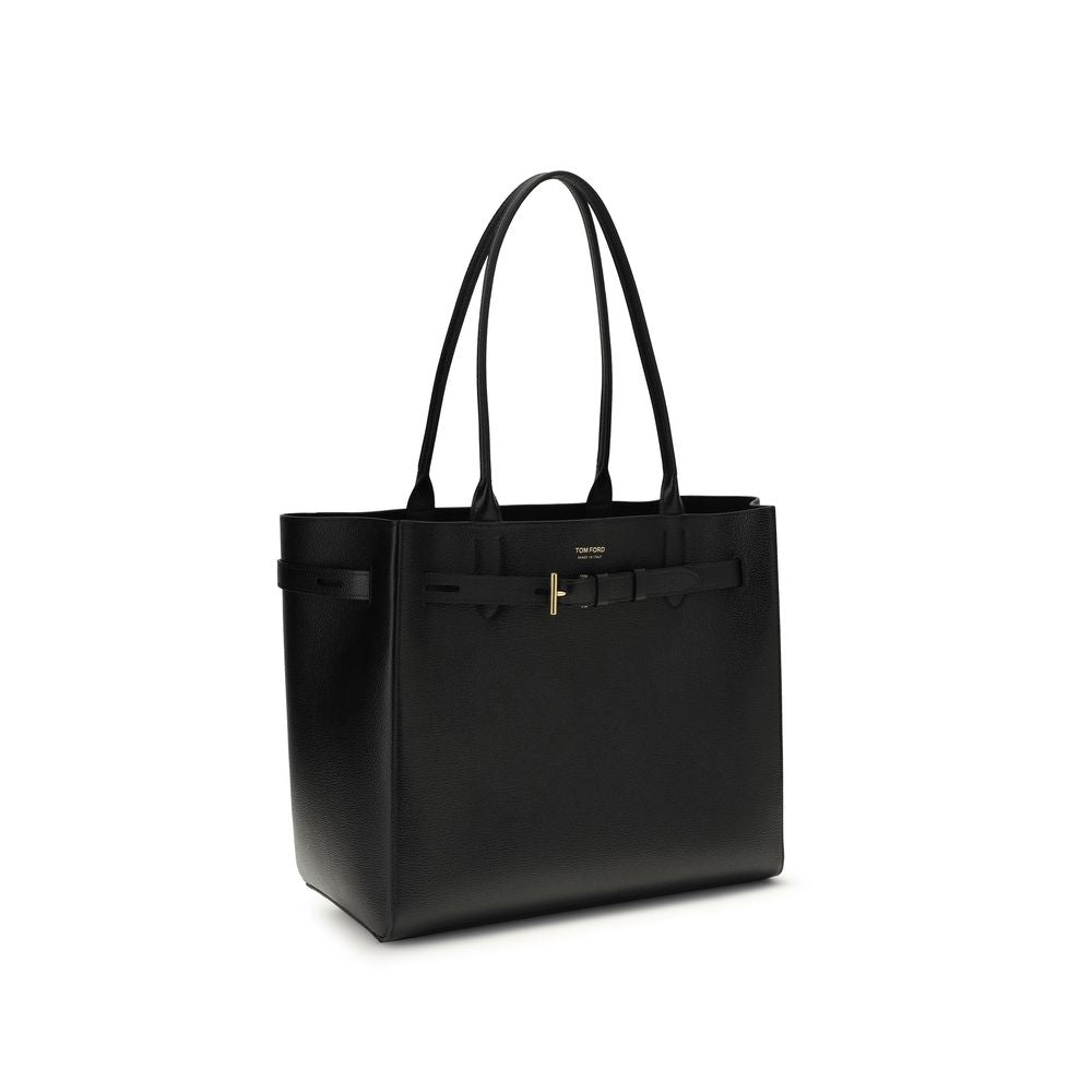 Tom Ford Schwarze Bos Taurus Kalbsleder Schultertasche