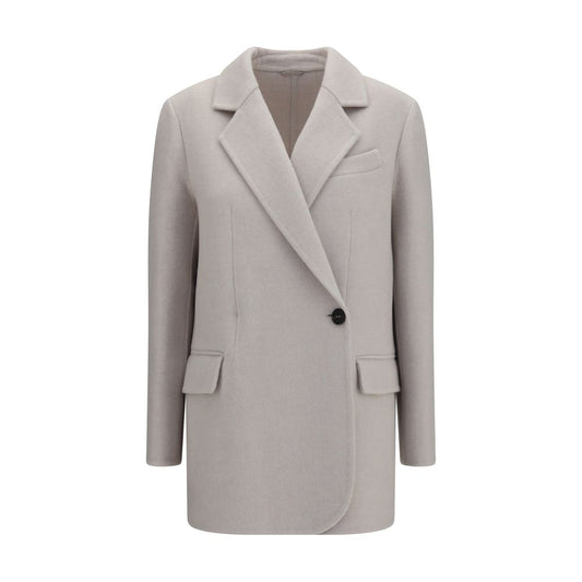 Giacca bianca in lana e cashmere di Brunello Cucinelli