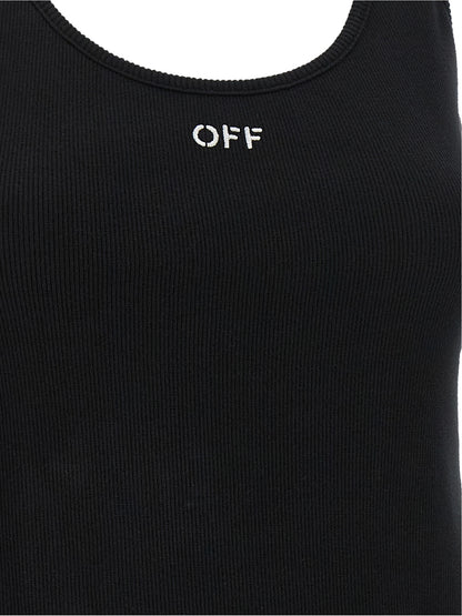 Off-White Schwarze Baumwoll-Tanktops