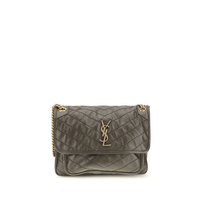 Saint Laurent Bicolor Calf Leather Bos Taurus Schultertasche