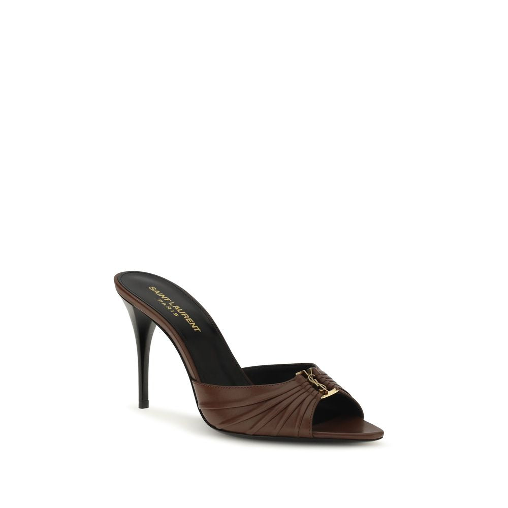 Saint Laurent Braune Kalbsleder Bos Taurus Mules