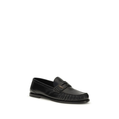 Saint Laurent Schwarze "Bos Taurus" Kalbsleder Loafer zum Hineinschlüpfen