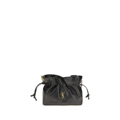 Saint Laurent Schwarze Lammleder Schultertasche Ovis Aries Aries