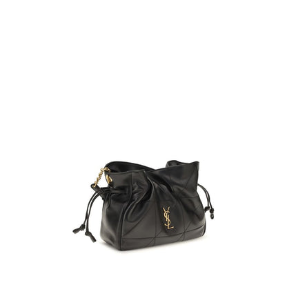 Saint Laurent Schwarze Lammleder Schultertasche Ovis Aries Aries