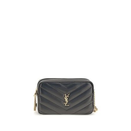 Saint Laurent Schwarze Lammleder Schultertasche Ovis Aries Aries
