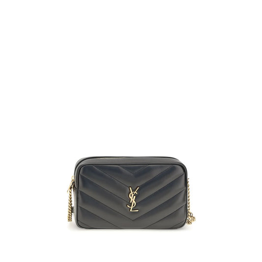 Saint Laurent Schwarze Lammleder Schultertasche Ovis Aries Aries