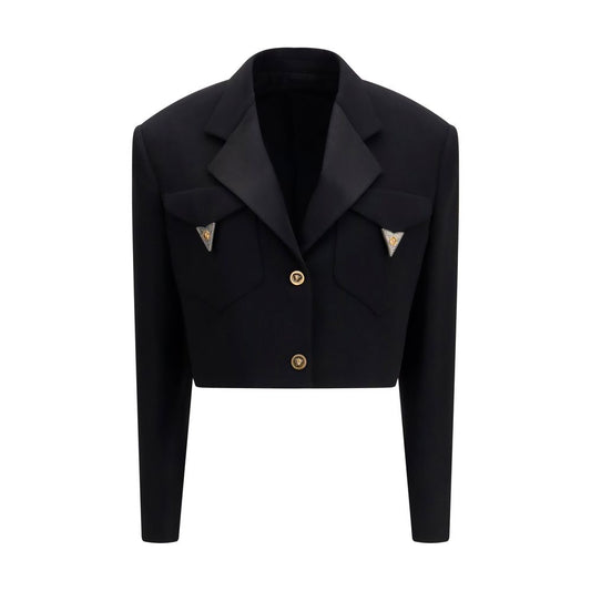 Versace Schwarzer Oves Aries Wollblazer