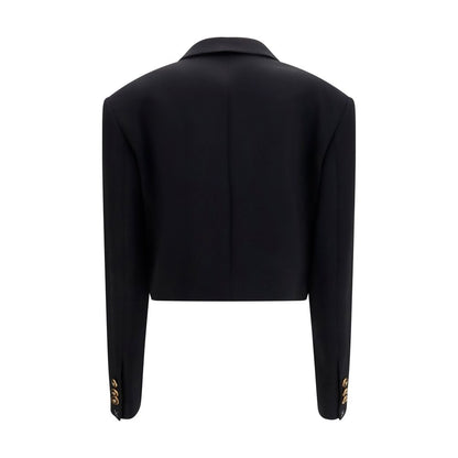 Versace Schwarzer Oves Aries Wollblazer
