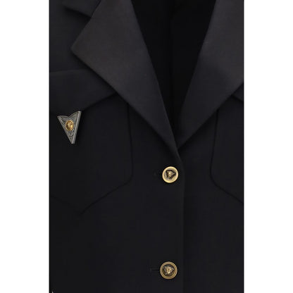 Versace Schwarzer Oves Aries Wollblazer