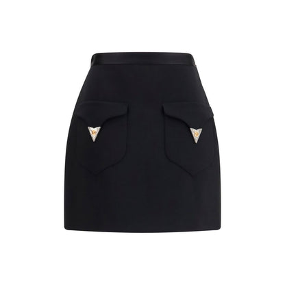 Versace Minirock aus Wolle Oves Aries in Schwarz