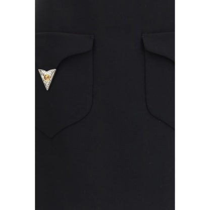 Versace Minirock aus Wolle Oves Aries in Schwarz