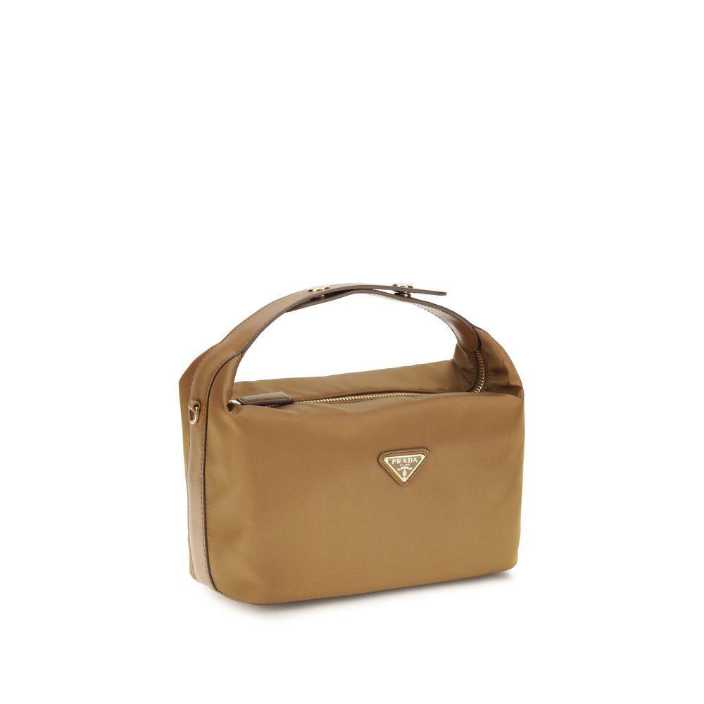 Prada Beige Schultertasche aus recyceltem Polyamid