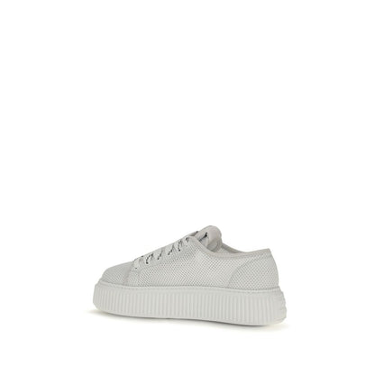 Miu Miu Weiße Plateau-Sneaker aus Polyamid
