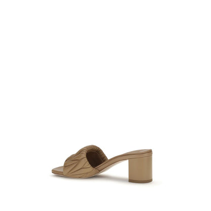 Miu Miu Beige Lamm Ovis Aries Aries Plateau-Sandalen