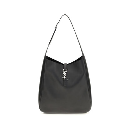 Saint Laurent Schwarze Bos Taurus Kalbsleder Schultertasche