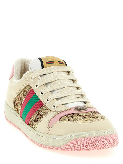 Gucci Mehrfarbige Kalbsleder-Sneaker mit niedrigem Schaft