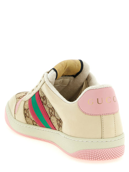 Gucci Mehrfarbige Kalbsleder-Sneaker mit niedrigem Schaft