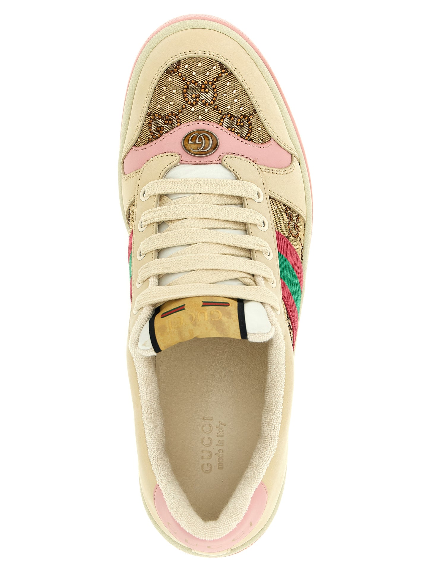 Gucci Mehrfarbige Kalbsleder-Sneaker mit niedrigem Schaft
