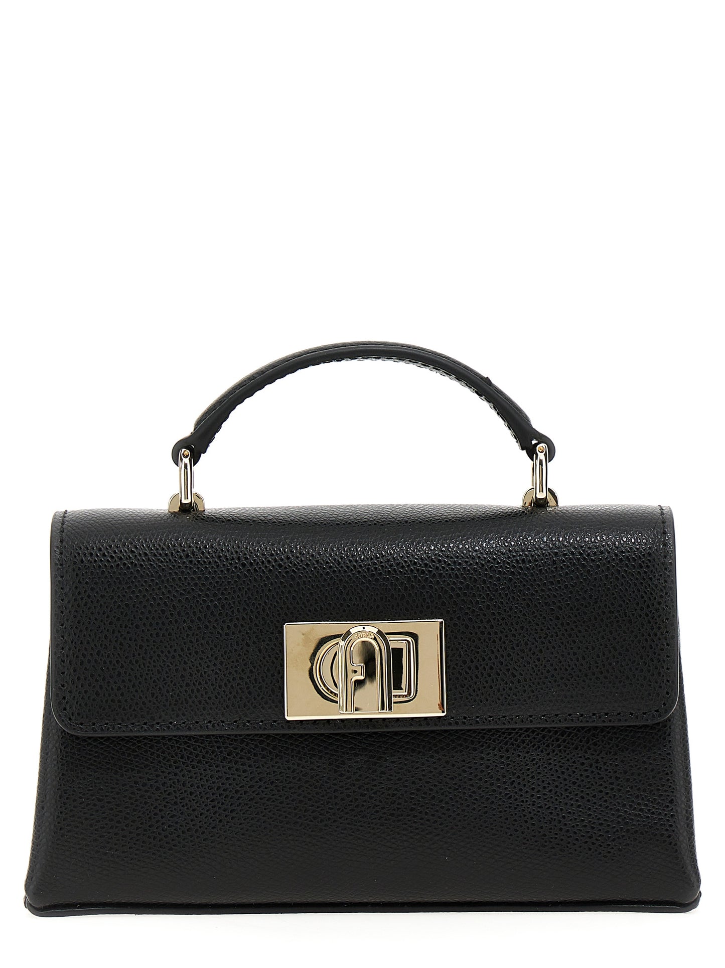 Furla Schwarze Leder Umhängetasche