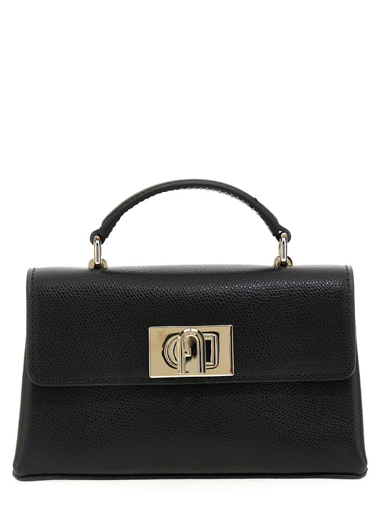 Furla Schwarze Leder Umhängetasche
