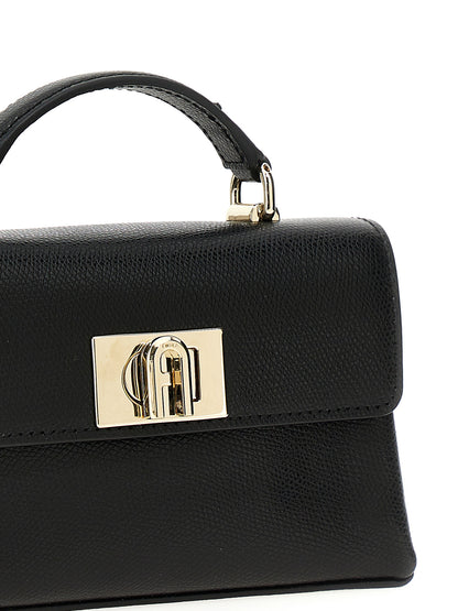 Furla Schwarze Leder Umhängetasche