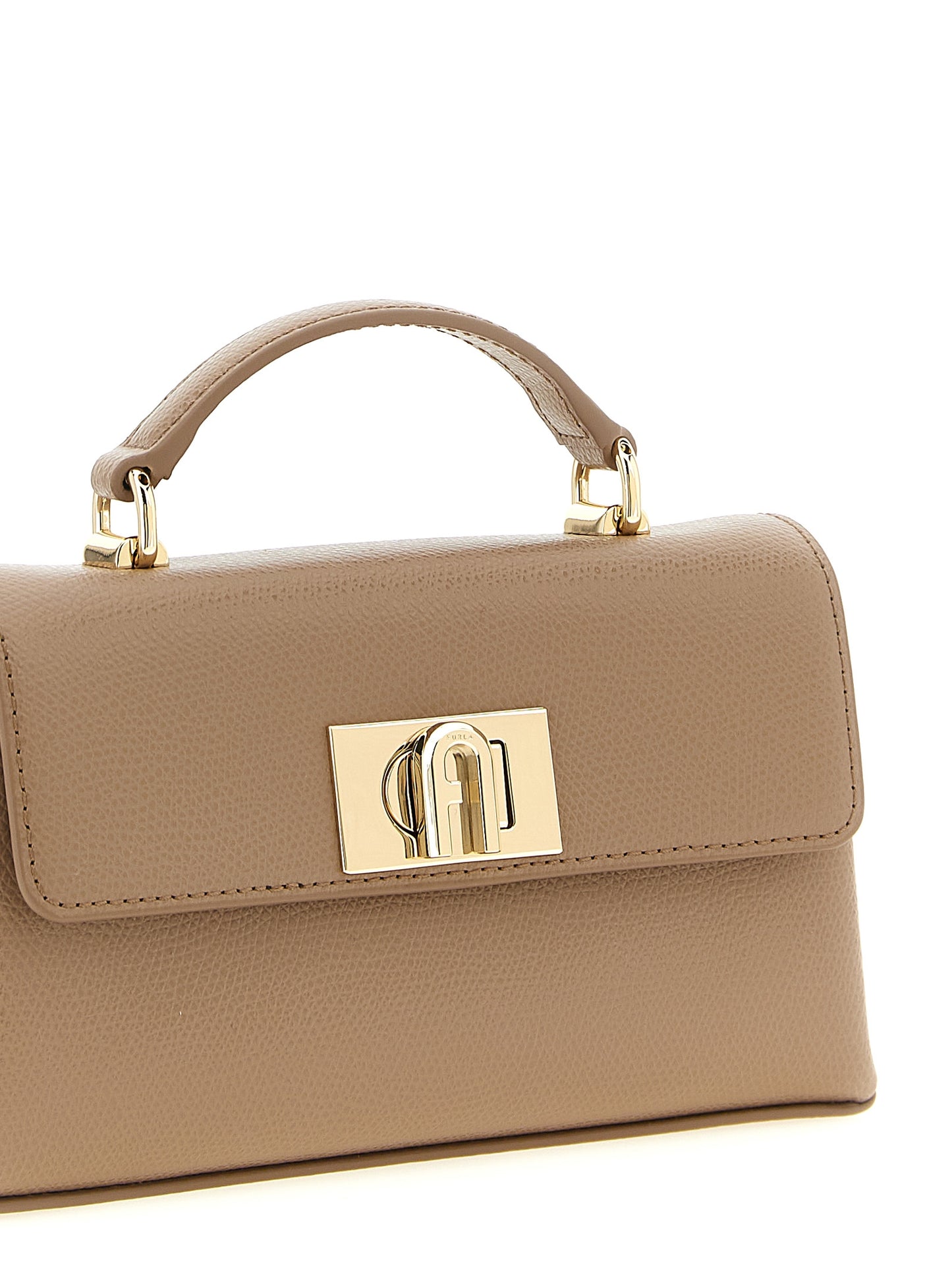 Furla Beige Kalbsleder Umhängetasche