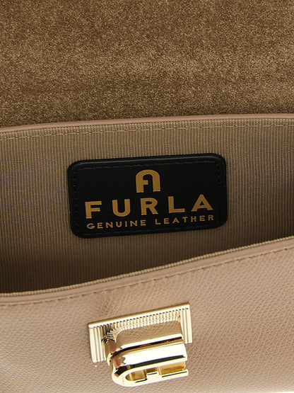 Furla Beige Kalbsleder Umhängetasche