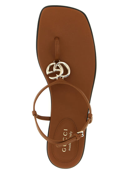 Gucci Braune Sandalen aus Kalbsleder