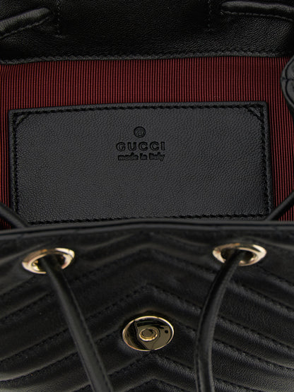 Gucci Schwarzer Rucksack aus Lammleder