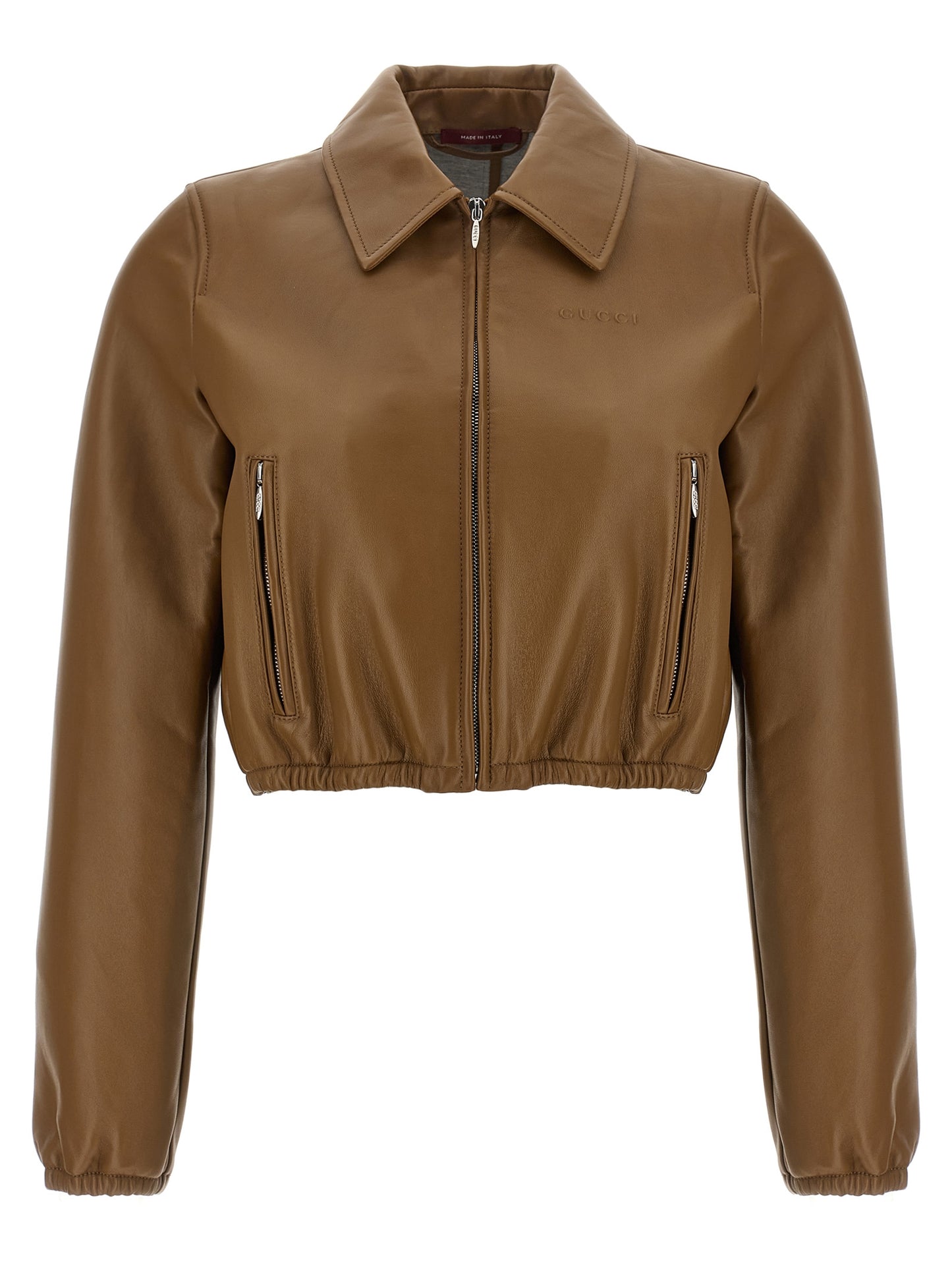 Gucci Beige Lammleder Lederjacke