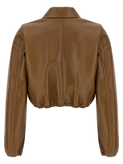 Gucci Beige Lammleder Lederjacke