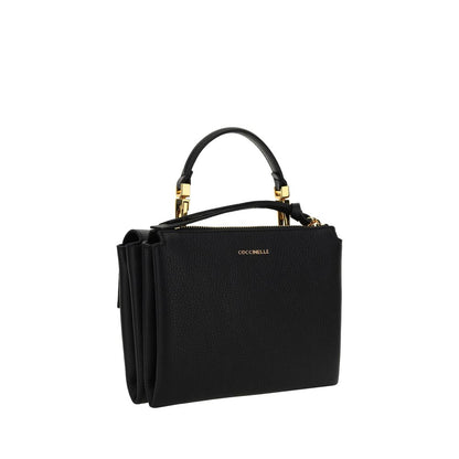 Coccinelle Schwarze Bos Taurus Kalbsleder Schultertasche