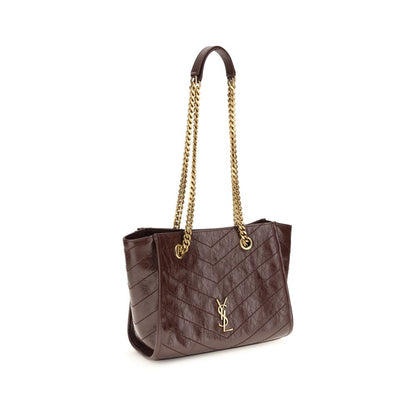 Saint Laurent Braune Kalbsleder Bos Taurus Schultertasche