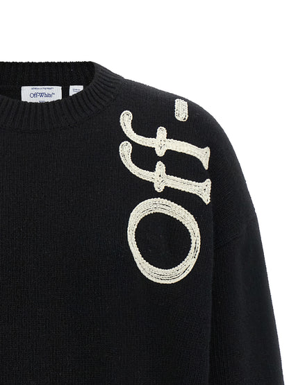 Off-White Zweifarbige Wollstrickjacke