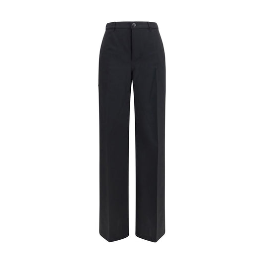 Rick Owens Schwarze Weite Wollhose
