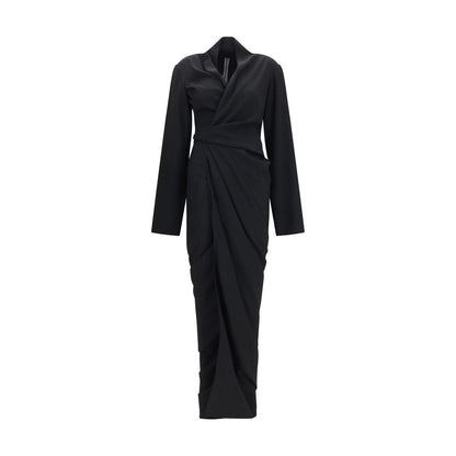 Rick Owens Schwarzes Viskose-Freizeitkleid