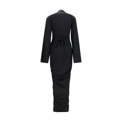 Rick Owens Schwarzes Viskose-Freizeitkleid