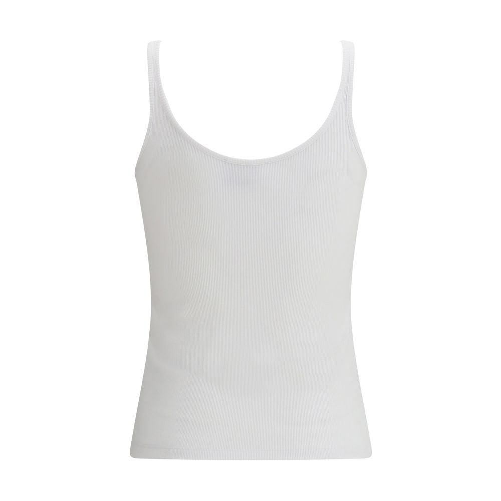 Off-White Weißes ärmelloses Baumwoll-T-Shirt