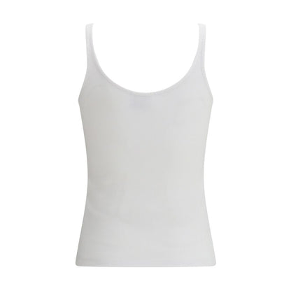 Off-White Weißes ärmelloses Baumwoll-T-Shirt