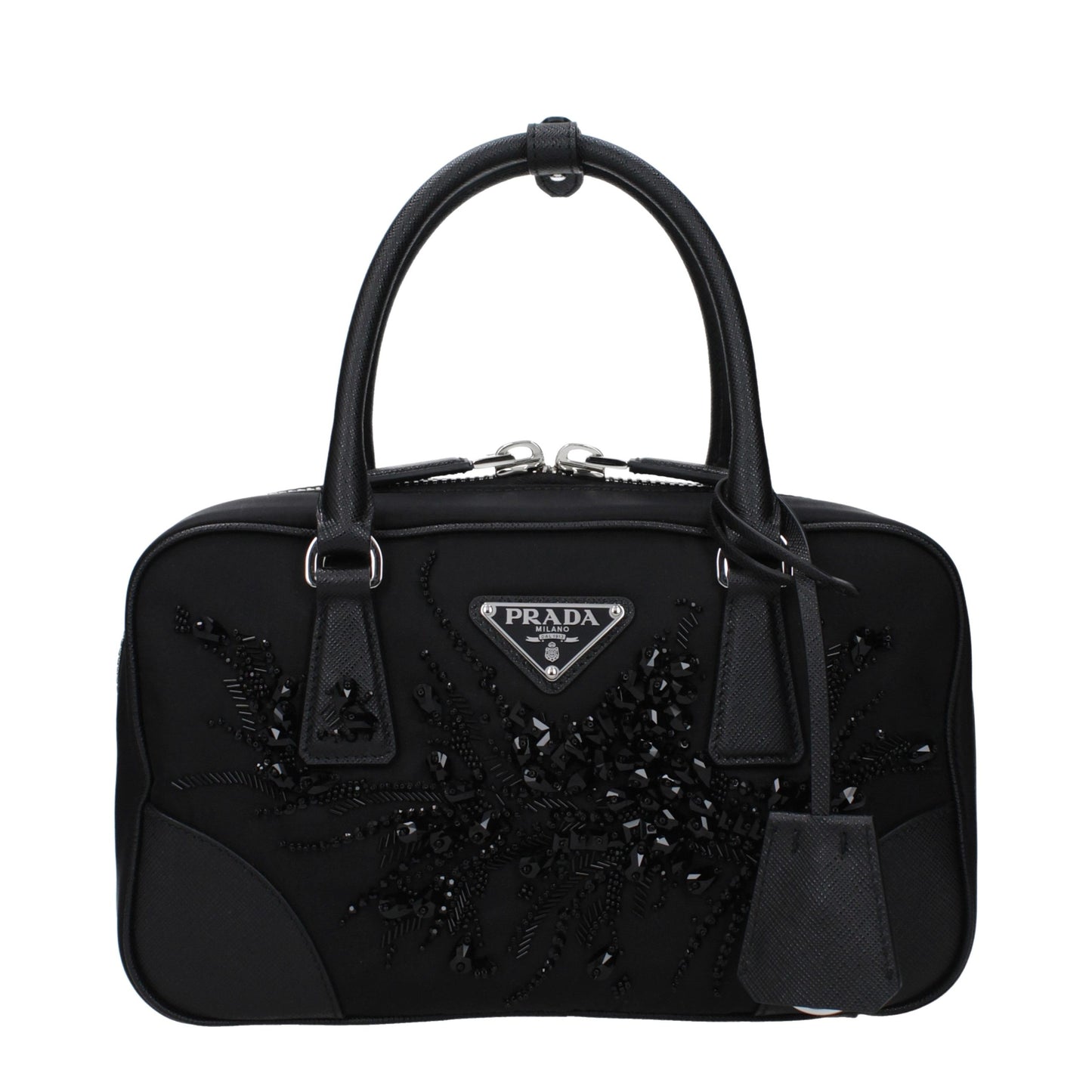 Prada Schwarze Stoffhandtasche