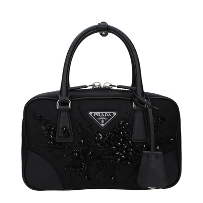 Prada Schwarze Stoffhandtasche