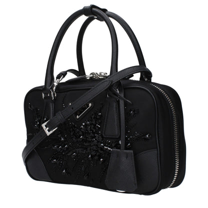 Prada Schwarze Stoffhandtasche