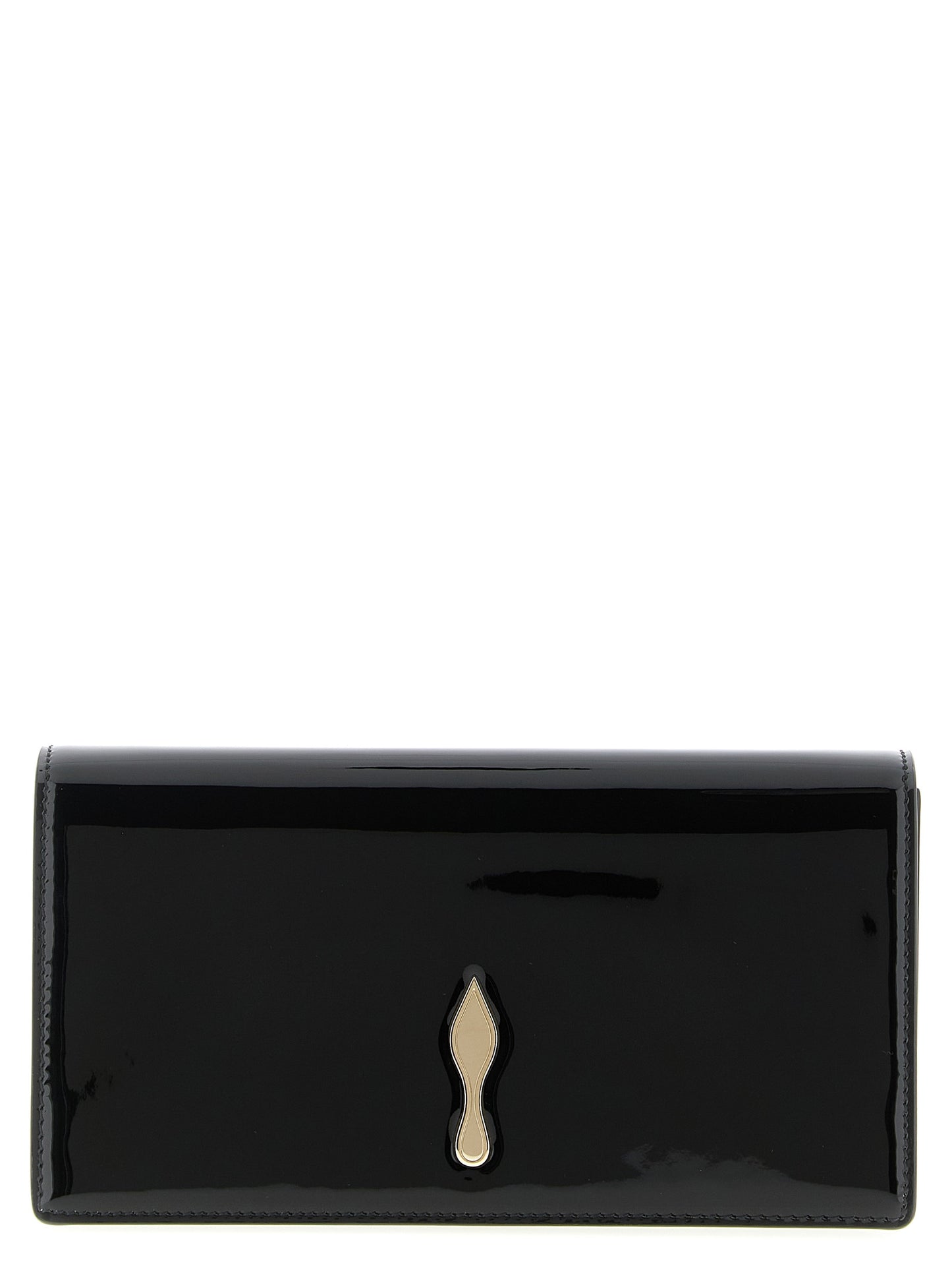Christian Louboutin Schwarze Kalbsleder-Clutch