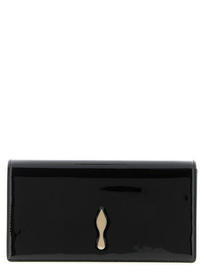 Christian Louboutin Schwarze Kalbsleder-Clutch