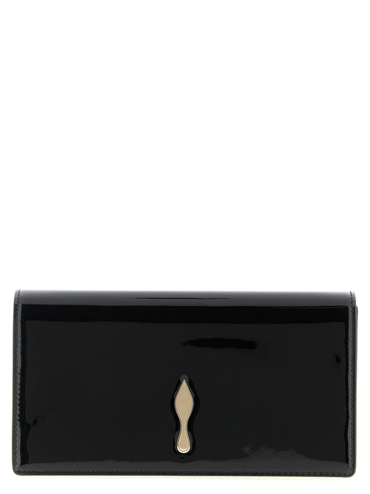 Christian Louboutin Schwarze Kalbsleder-Clutch
