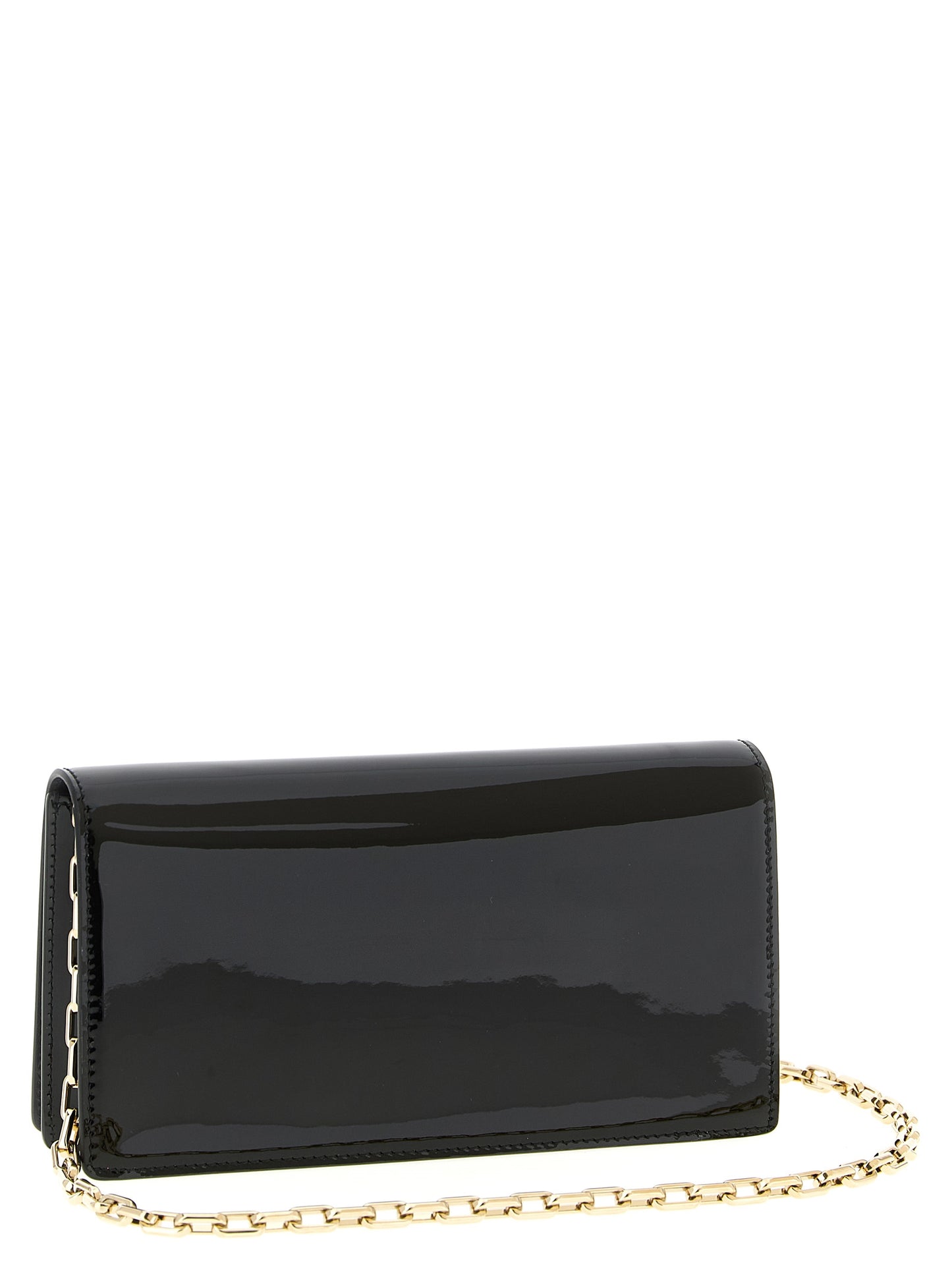 Christian Louboutin Schwarze Kalbsleder-Clutch