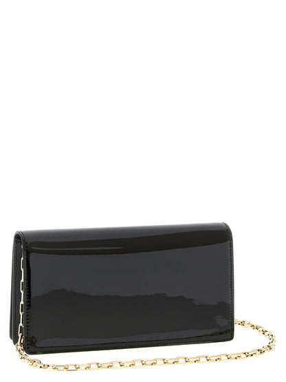 Christian Louboutin Schwarze Kalbsleder-Clutch