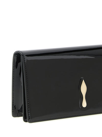 Christian Louboutin Schwarze Kalbsleder-Clutch