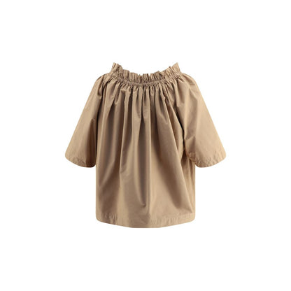 Saint Laurent Beige Baumwoll-Shirt mit kurzen Ärmeln