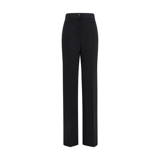 Valentino Garavani Schwarze Wollhose Oves Aries Flared